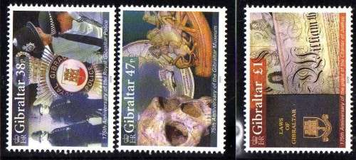 GIBRALTAR 2005 ANNIVERSARIES SET OF 3 U.M.M. SG 1139-1141. CAT 7,25 POUNDS.