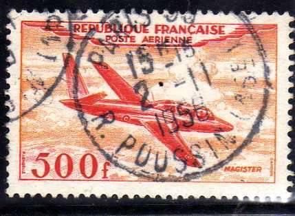 FRANCE 1954 "AIR" 500F VERY FINE USED. SG 1196. CAT 18 POUNDS.