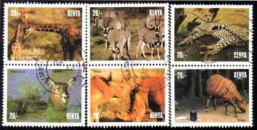 KENYA 1996 "TOURISM" SET OF 6 V.F.U. SG 696-701. CAT 11,40 POUNDS.