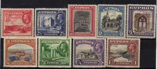 CYPRUS 1934 DEFIN PART SET OF 9 LMM. SG 133-141. CAT 51 POUNDS.