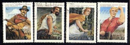 CANADA 1992 "FOLK HEROES" SET OF 4 FINE USED. SG 1505-08. CAT 6 POUNDS.