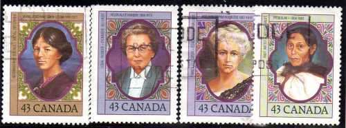 CANADA 1991 "PROMINENT CANADIAN WOMEN" SET OF 4 FINE USED. SG 1529-32. CAT 6 POUNDS.