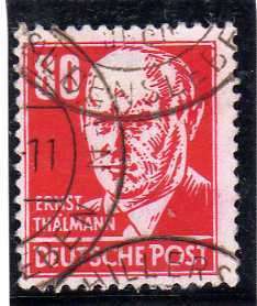 GERMANY RUSSIAN ZONE 1948 DEFIN 80pf RED VERY FINE USED. SG E95. CAT 12 POUNDS.