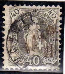 SWITZERLAND 1882 DEFIN 40c GREY GOOD USED. SG 209. CAT 22 POUNDS.