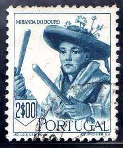 PORTUGAL 1947 REGIONAL COSTUMES 2E BLUE FINE USED. SG 1008. CAT 7,25 POUNDS.