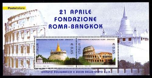 ITALY 2004 "BANGKOK - ROME" MINI SHEET UMM. SG MS 2876. CAT 5 POUNDS.