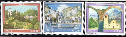 ITALY 2005 "TOURIST PUBLICITY" (32ND SERIES) SET OF 3 UMM. SG 2940-42. CAT 5,40 POUNDS.