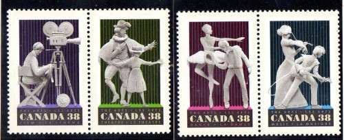 CANADA 1989 "ARTS AND ENTERTAINMENT" SET OF 4 U.M.M. SG 1338-41. CAT 4 POUNDS.