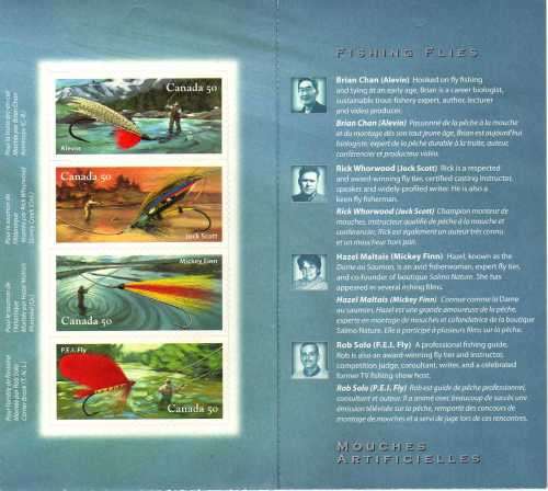 CANADA 2005 FISHING FLIES BOOKLET UMM. SG 2329-2332. CAT 5 POUNDS.