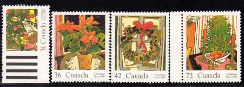 CANADA 1987 "CHRISTMAS" SET OF 4 U.M.M. SG 1254-57. CAT 4,30 POUNDS.