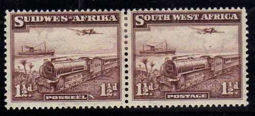 SOUTH WEST AFRICA 1937 1,5d PAIR LMM(*). SG 96. CAT 29 POUNDS.