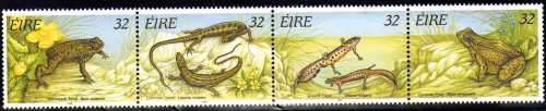 IRELAND 1995 "REPTILES AND AMPHIBIANS" SET OF 4 UMM. SG 965-968. CAT 4 POUNDS.