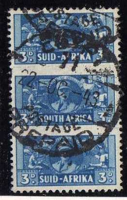SOUTH AFRICA 1942-44 SMALL WARS 3d UNIT WITH VERY FINE EGYPT CANCEL. SG 101. CAT 18 POUNDS.