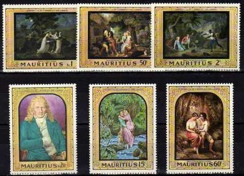 MAURITIUS 1968 "BICENT OF VISIT BY BERNADINE DE ST PIERRE" SET OF 6 LMM. SG 376-381. CAT 5,40 POUNDS
