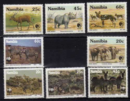 NAMIBIA 1991 & 1993 SETS OF 4 UMM. SG 572-575 & 606-609. CAT 8 POUNDS.