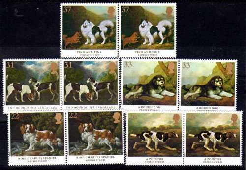 GREAT BRITAIN 1991 "DOGS" SET OF 5 IN PAIRS UMM(**). SG 1531-35. CAT 9 GBP.