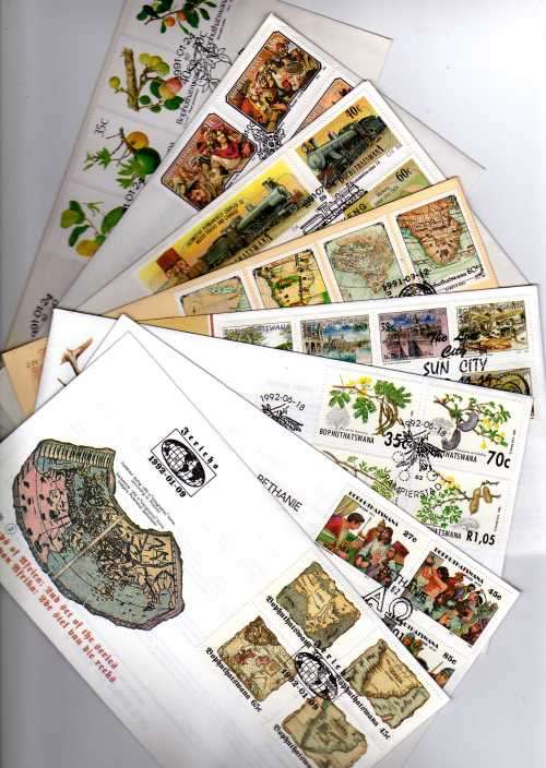 BOPHUTHATSWANA 1991-92 SET OF 8 FDC's 2.22 - 2.29 VERY FINE. SACC 257-289. CAT R148. (SACC 2015)