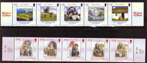 ISLE OF MAN 2004 "MANX NATIONAL HERITAGE" SET OF 10 UMM. SG 1157-66. CAT 5,50 GBP.