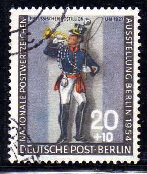 GERMANY BERLIN 1954 "NATIONAL STAMP EXHIBITION" 20+10PF VFU. SG B117. CAT 42 POUNDS.
