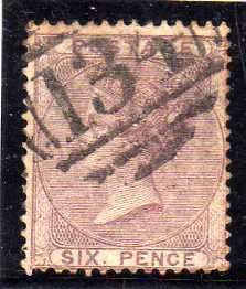 GREAT BRITAIN 1855-57 6d DEFIN PALE LILAC (NO CORNER LETTERS) FINE USED. SG 70. CAT 95 POUNDS.