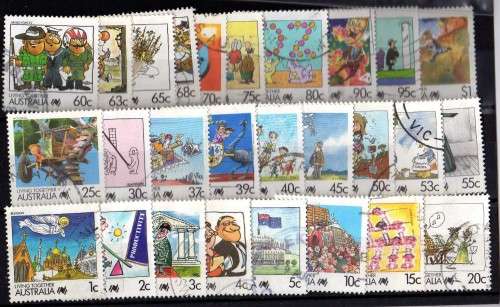 AUSTRALIA 1988 "LIVING TOGETHER" SET OF 27 FINE - VFU. SG 1111-1136. CAT 31 POUNDS.
