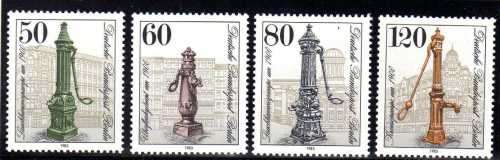 GERMANY BERLIN 1983 "STREET WATER PUMPS" SET OF 4 UMM. SG B651-654. CAT 9 POUNDS.