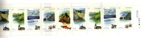 CANADA 1993 "CANADIAN RIVERS" BOOKLET WITH SET OF 10 STAMPS UMM. SG 1558-1562 X2. CAT 8 POUNDS.