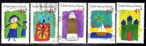 COCOS (KEELING) ISLANDS 1998 "HARI PUASA FESTIVAL" SET OF 5 VFU. SG 354-58. CAT 5,50 POUNDS.