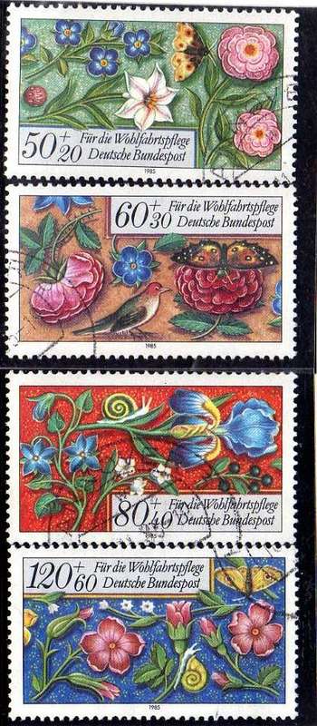 GERMANY WEST 1985 "HUMANITARIAN RELIEF FUND" SET OF 4 VFU. SG 2107-2110. CAT 6,50 POUNDS.