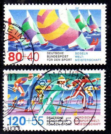 GERMANY 1987 "SPORT PROMOTION FUND" SET OF 2 VFU.  SG 2177-78. CAT 5,35 POUNDS.