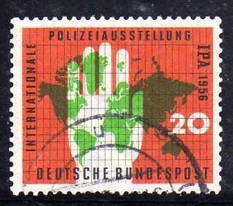 GERMANY WEST 1956 "POLICE EXHIBITION" SG 1166 V.F.U. CAT 4 POUNDS.