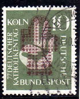 GERMANY WEST 1956 "GERMAN CATHOLICS MEETING" SG 1165 V.F.U. CAT 4 POUNDS.