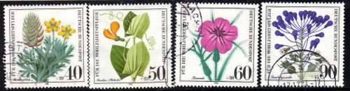 GERMANY WEST 1980 "ENDANGERED WILD FLOWERS" SET OF 4 VFU. SG 1938-41. CAT 4,95 POUNDS.