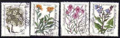 GERMANY WEST 1983 "ENDANGERED ALPINE FLOWERS" SET OF 4 VFU. SG 2038-41. CAT 6,30 POUNDS.