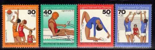 GERMANY WEST 1976 "YOUTH WELFARE" SET OF 4 UMM. SG 1775-78. CAT 6 POUNDS.