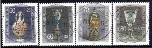 GERMANY WEST 1986 "GLASSWEAR" SET OF 4 VFU. SG 2143-46. CAT 5,60 POUNDS.