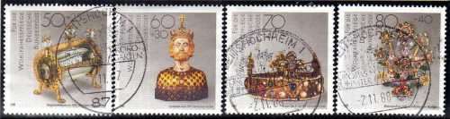 GERMANY WEST 1988 "PRECIOUS METAL WORK" SET OF 4 VFU. SG 2252-55. CAT 6,20 POUNDS.