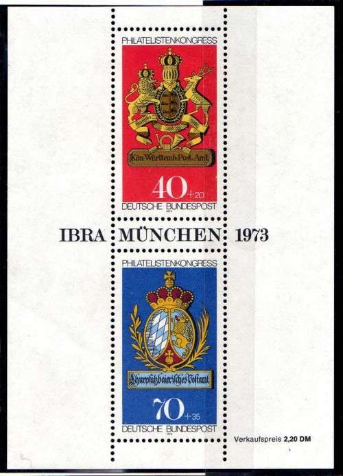 GERMANY WEST 1973 "STAMP EXHIBITION" MINI SHEET UMM. SG M1600. CAT 5,25 POUNDS.