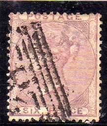 GREAT BRITAIN 1855-57 6d DEFIN PALE LILAC (NO CORNER LETTERS) FINE USED. SG 70. CAT 95 POUNDS.