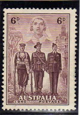 AUSTRALIA 1940 "AUSTRALIAN FORCES" 6d LMM. SG 199. CAT 30 POUNDS.