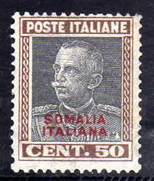 ITALIAN COLONIES SOMALIA 1926 OPTD 50c GREY & BROWN MM. SG 93. CAT 43 POUNDS.
