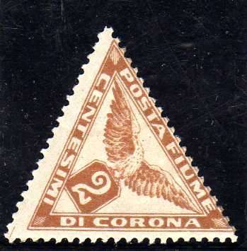 FIUME 1919 2c NEWSPAPER STAMP CLEAN FACE BUT HEAVY HINGE. SG N91. CAT 8,50 POUNDS.