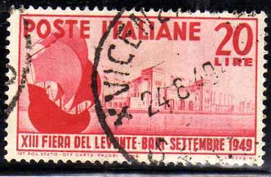 ITALY 1949 "13TH LEVANT FAIR BARI" SG 736 VFU. CAT 3,75 POUNDS.