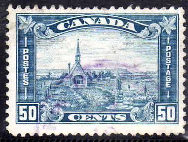 CANADA 1930 -31 DEFIN 50c BLUE FINE USED. SG 303. CAT 17 POUNDS.