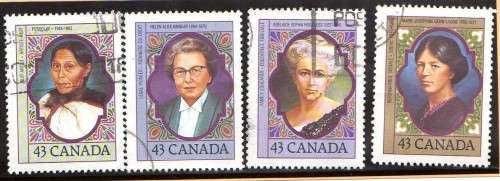 CANADA 1993 "PROMINENT CANADIAN WOMEN" SET OF 4 VFU. SG 1529-32. CAT 6 POUNDS.