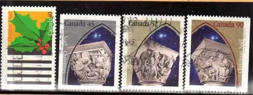 CANADA 1995 "CHRISTMAS" SET OF 4 VFU. SG 1667-1670. CAT 5,25 POUNDS.