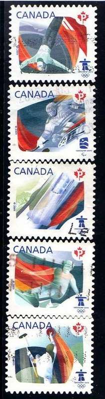 CANADA 2009 "WINTER OLYMPIC GAMES" SET OF 5 VFU. SG 2584-88. CAT 7 POUNDS.