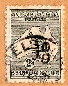 AUSTRALIA 1913-14 DEFIN 2d GREY W/MARK 2 VERY FINE USED. SG 3. CAT 5,50 POUNDS.