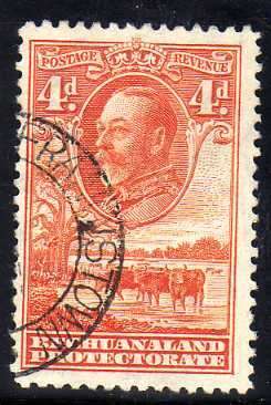BECHUANALAND 1932 DEFIN 4d ORANGE VERY FINE USED. SACC 98. CAT R300.(2023-25)