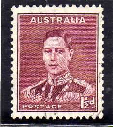 AUSTRALIA 1937-49 1,5d MAROON PERF 13,5 x 14 VERY FINE USED. SG 166. CAT 4,50 POUNDS.